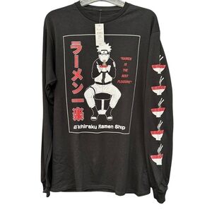 Naruto Shippuden Black Ichiraku Ramen Long Sleeve Shirt Men’s M